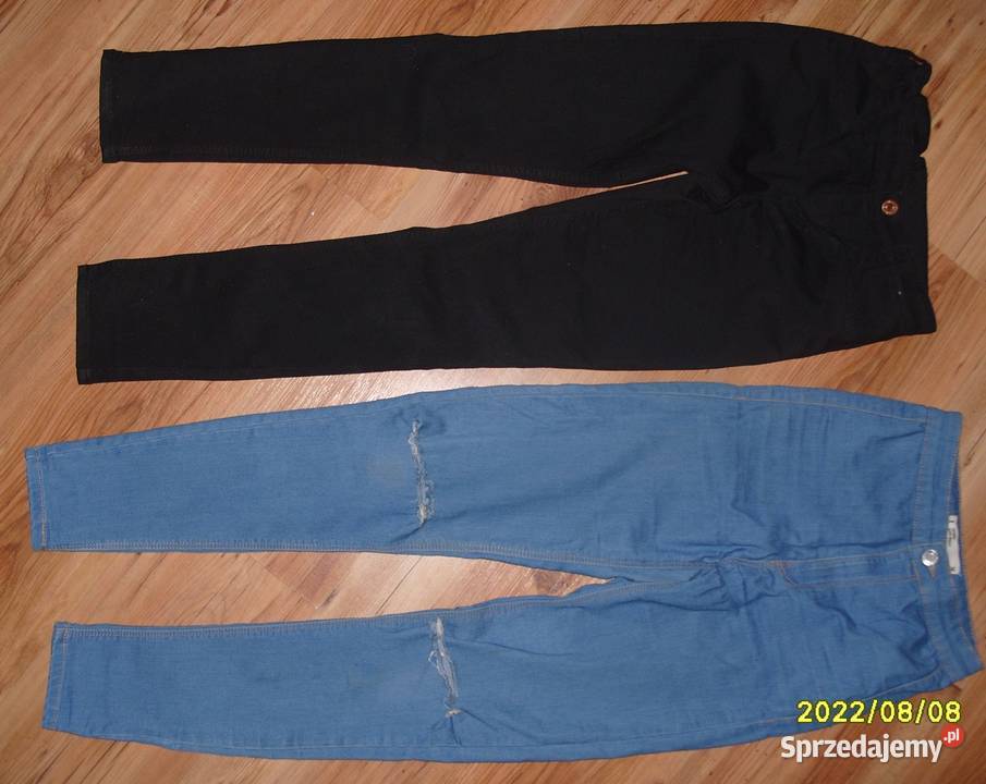 2xSkinny Denim SINSAY z przecieranymi nogawkami Denim Spodnie Rawicz