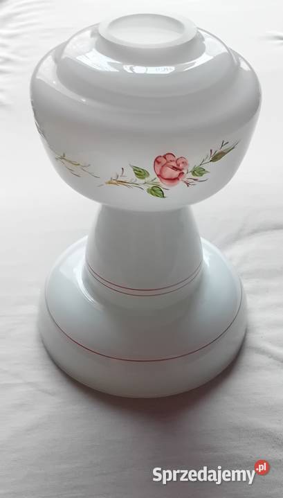 Szklana podstawa lampki nocnej około połowy XX w Porcelana i szkło