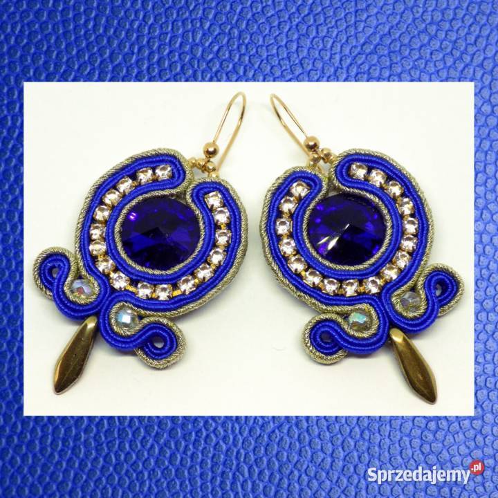 KOLCZYKI CHABROWE Z TAŚMĄ CYRKONIOWĄ SUTASZ Warszawa sprzedam