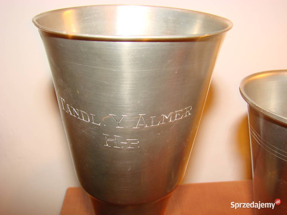 szwedzkie cynowe kubki pomorskie Pruszcz Gdański