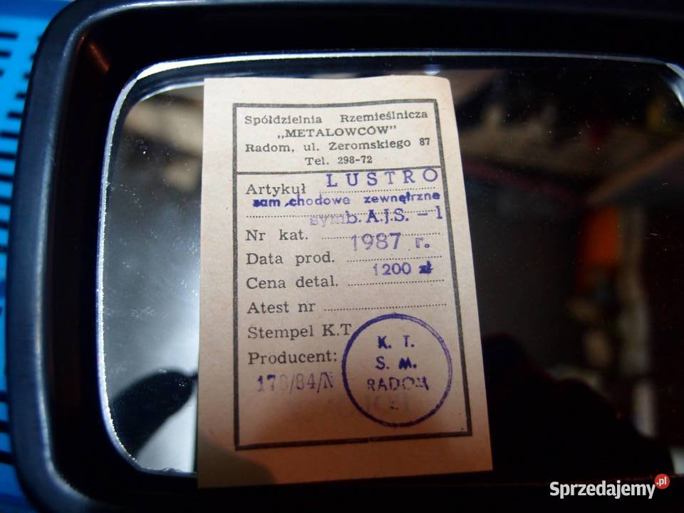 Lusterko zewnętrzne prawe lewe Polonez AJS1 PRL osobowe Łódź
