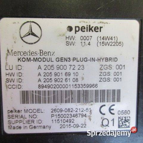 MODUŁ STEROWNIK MERCEDES W205 A2059007223 2015R Rakoniewice