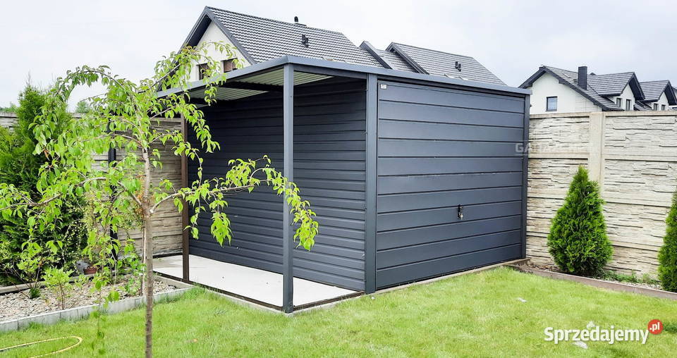 GARAŻ BLASZANY 3m x 5m WIATA 1m SPAD TYŁ BRAMA sprzedam