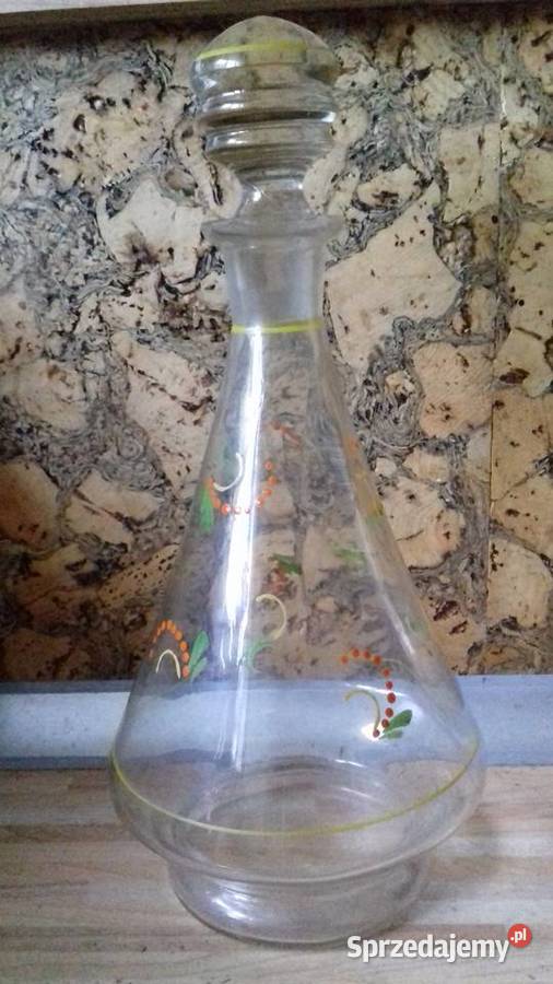 karafka szklana z korkiem lata 50te XX w Porcelana i szkło Warszawa sprzedam