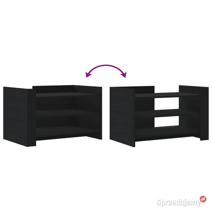 Stolik kawowy czarny 80x50x50 materiał Warszawa