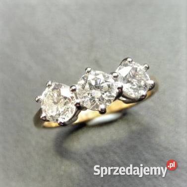 Pierścionek z brylantami 150 ct złoto pr 750 18K Pruszków sprzedam