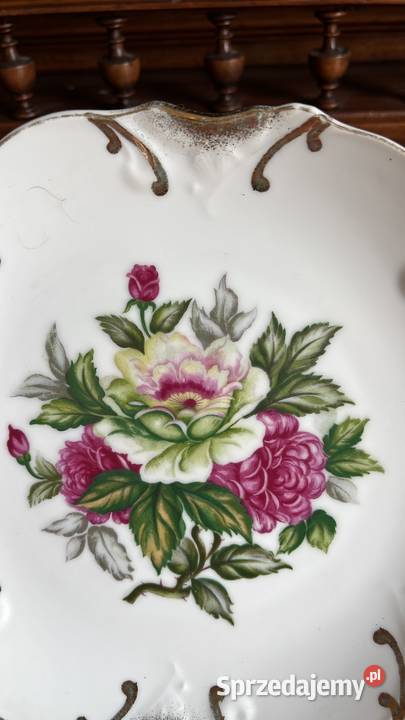 Talerz do powieszenia Róże Na białej porcelanie Gdańsk sprzedam