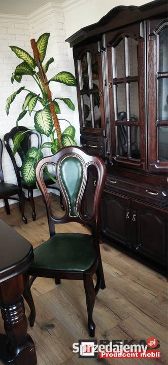 Zestaw Salon Witryna 180 Stół S23 Dąb 6 Krzeseł