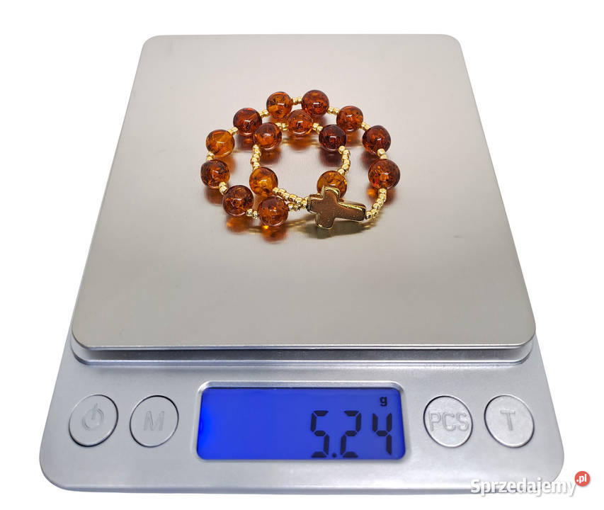 Bransoletka różaniec dziesiątka różańca BURSZTYN Warszawa