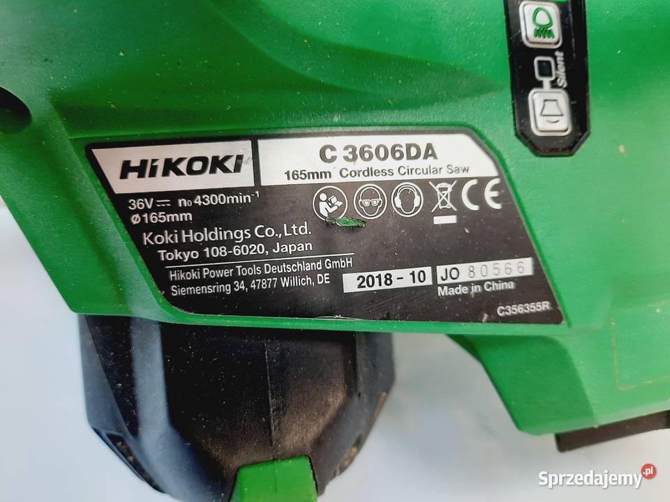 Piła pilarka tarczowa 36V 165mm HiKOKI C3606DA Szczerbice sprzedam