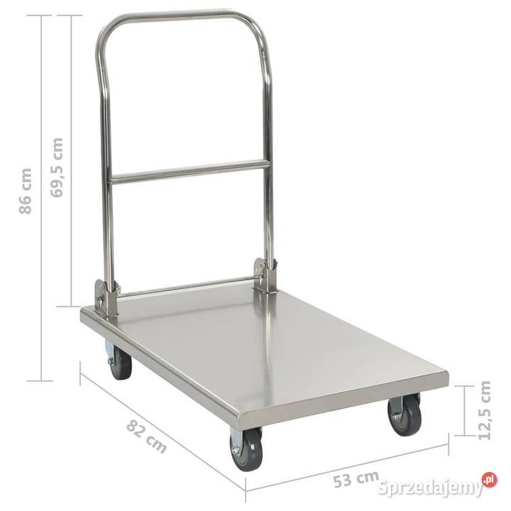 vidaXL Wózek platformowy srebrny 82x53x86 stal Warszawa