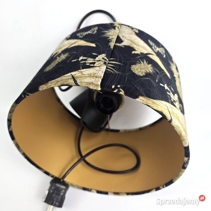 Glamour abażur cylinder ciemno zielony welur Pozostałe