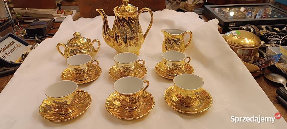 Złoty serwis kawowy Japan Jashika Porcelana i szkło Kraków