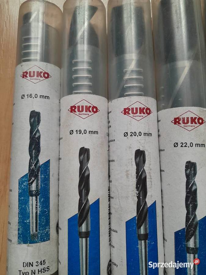 Wiertła wiertło RUKO różne 16 do 30 DIN 345 typ dolnośląskie Polkowice sprzedam