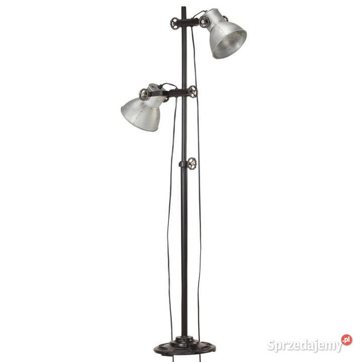 Lampa podłogowa z 2 kloszami srebrna E27 żeliwo mazowieckie Warszawa sprzedam