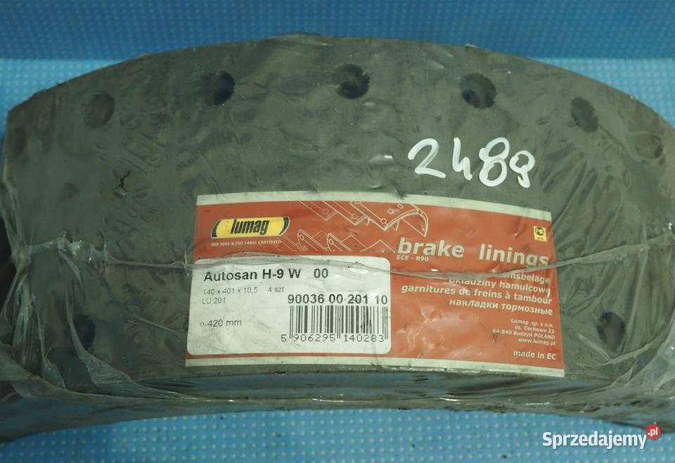 Okładziny hamulcowe 140x401x105 Autosan Włocławek