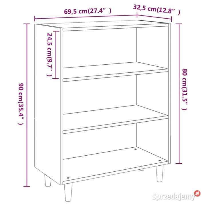 Szafka dąb sonoma 695x325x90 materiał