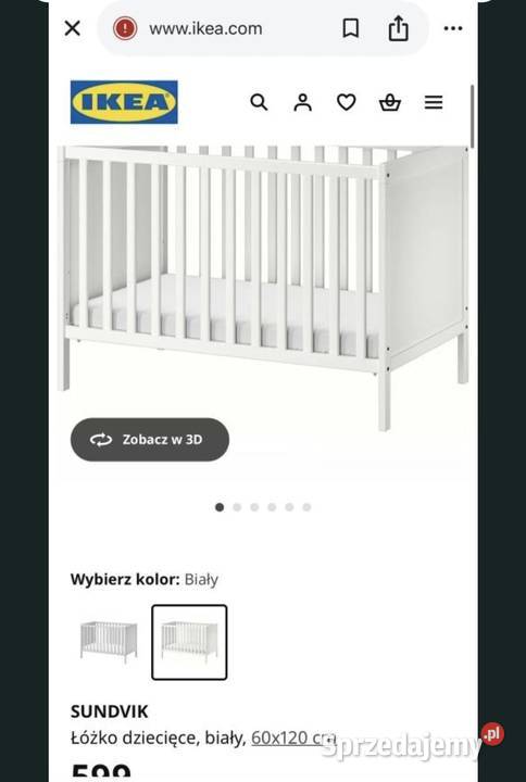 Łóżeczko Ikea Sundvik materac Stan idealny zachodniopomorskie