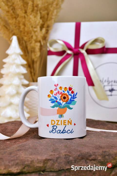 Kubek ceramiczny z nadrukiem babci Otrębusy