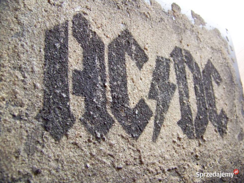 ACDC Malowany ręcznie obraz na piaskowym tle Malarstwo Sandomierz sprzedam
