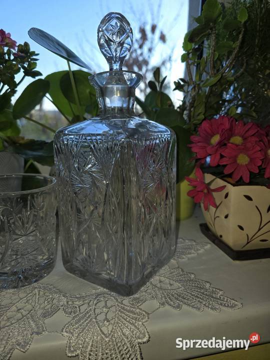 Kryształowa karafka plus 2 szklanki do whisky Sosnowiec sprzedam