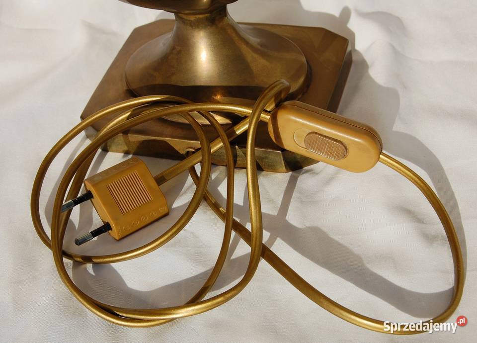 Klasyczna mosiężna lampa stołowa klasycyzm Lublin