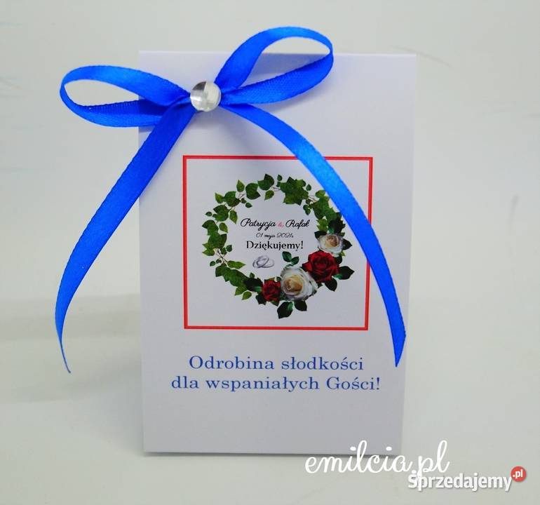 Podziękowania Gości Pudełeczka z Raffaello Ślub Zielona Góra