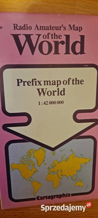 Mapa świata RADIOAMATORÓW 1992 Cartographia Rok wydania 1992 małopolskie Kraków