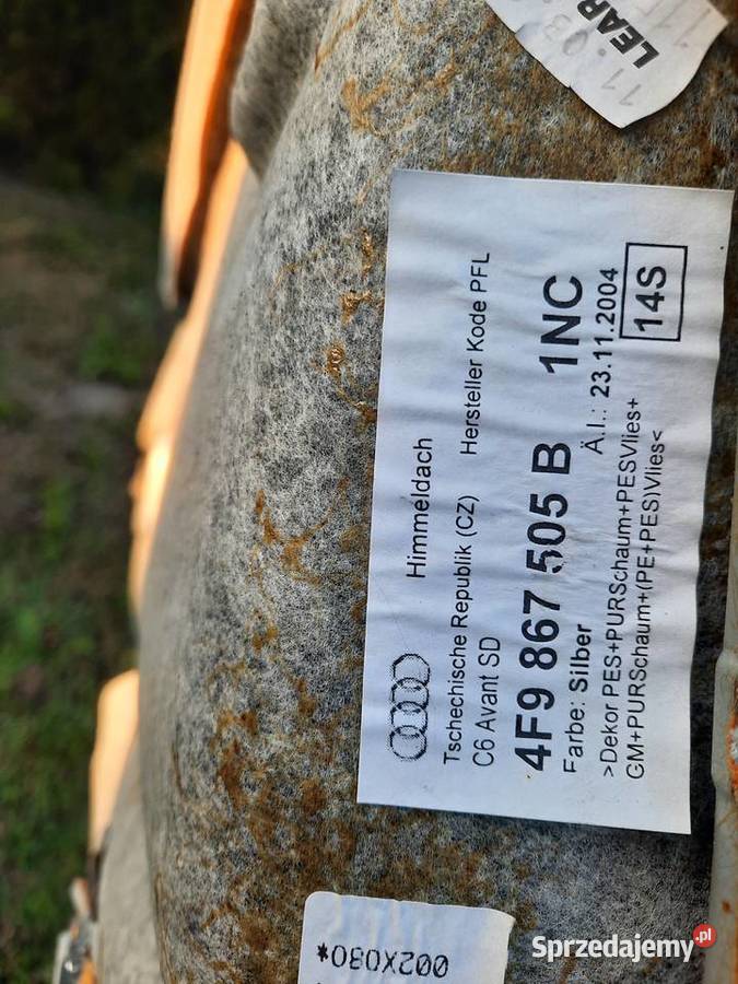 Podsufitka jasna Audi A6 C6 Avant szyberdach Szczerbice