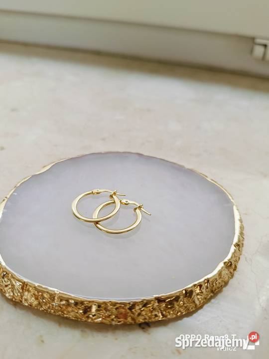 Złote Nowe kolczyki płaskie śred19mmpr585