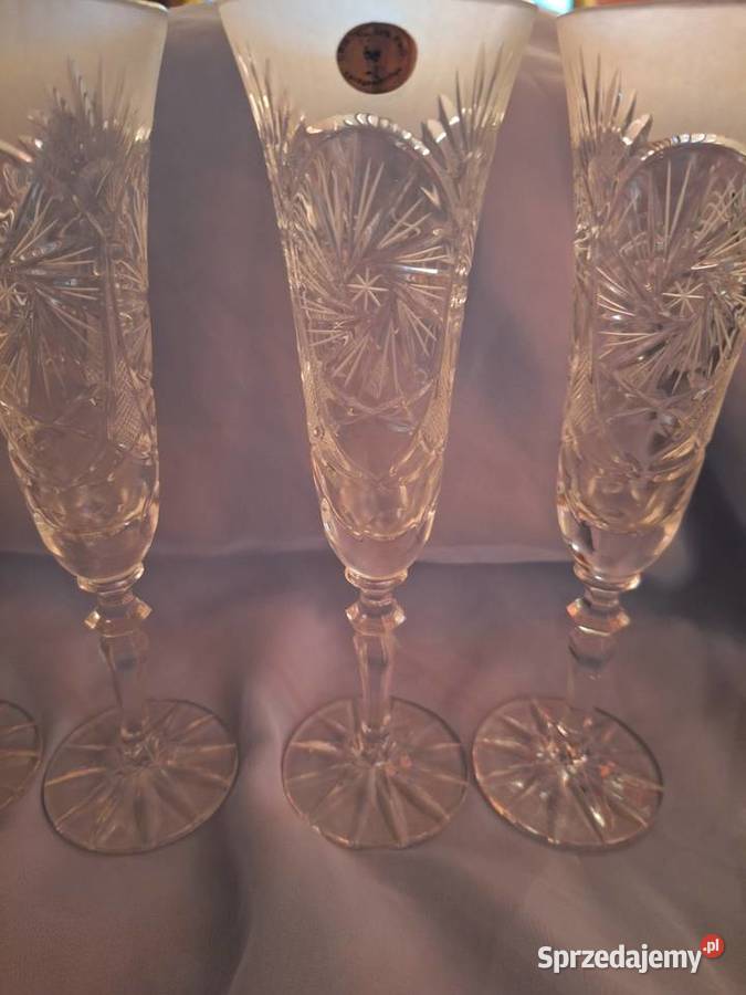 Kieliszki do szampana kryształowe 24 Pbo 4 Antyki, Sztuka, Kolekcje dolnośląskie Wrocław
