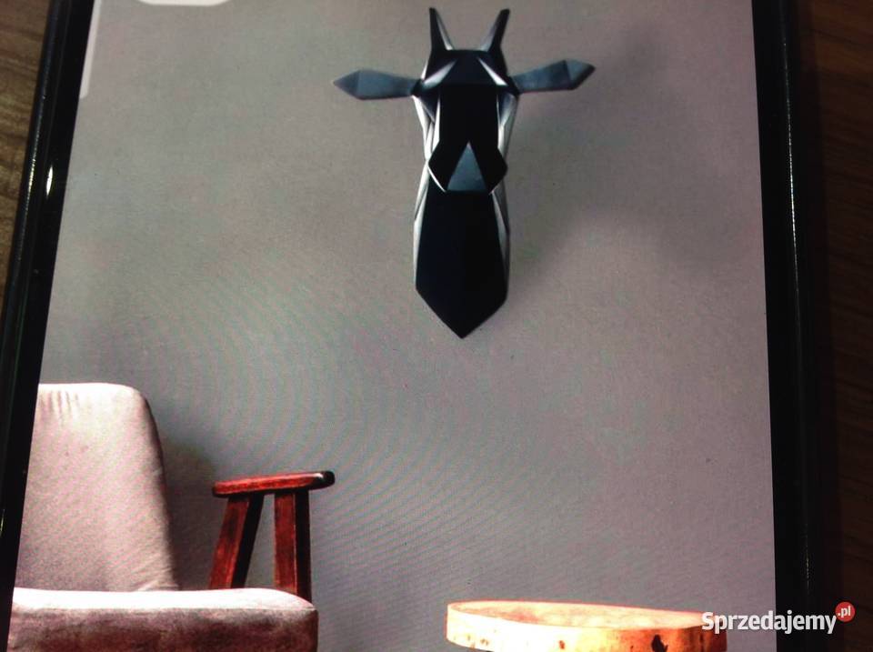 Piękna Dekoracja Ścienna Czarna Głowa Żyrafy lubuskie Nowa Sól