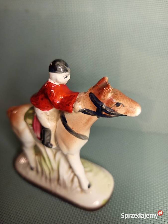 Zabytkowa Angiels figurka Dżokeja na koniu