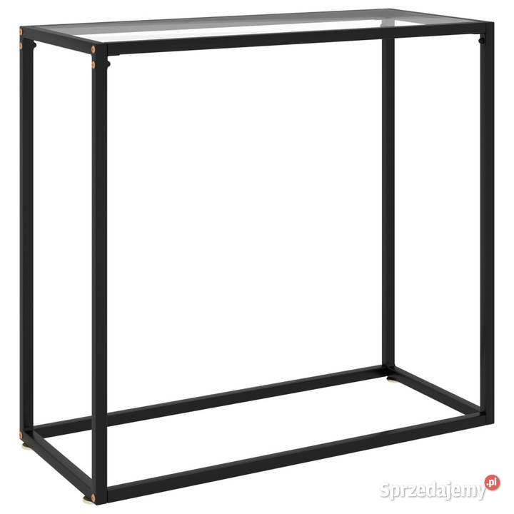 Stolik konsolowy przezroczysty 80x35x75 szkło Stoły