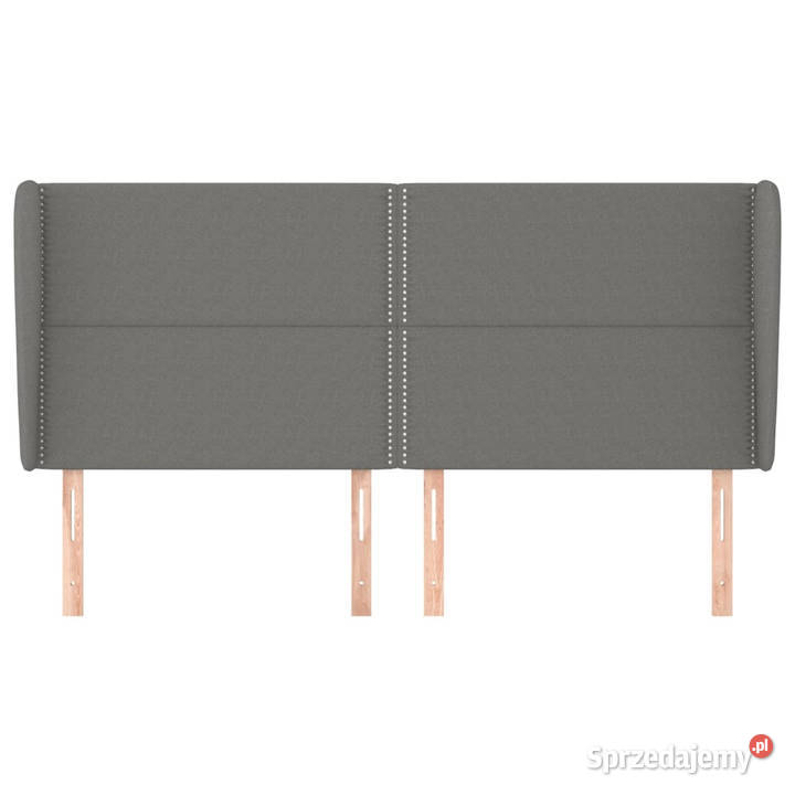 Zagłówek uszak ciemnoszary 203x23x118128 tkanina