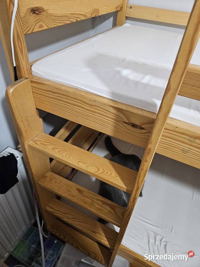 łózko piętrowe z 2 szufladami 80x180 lity świerk Kartuzy