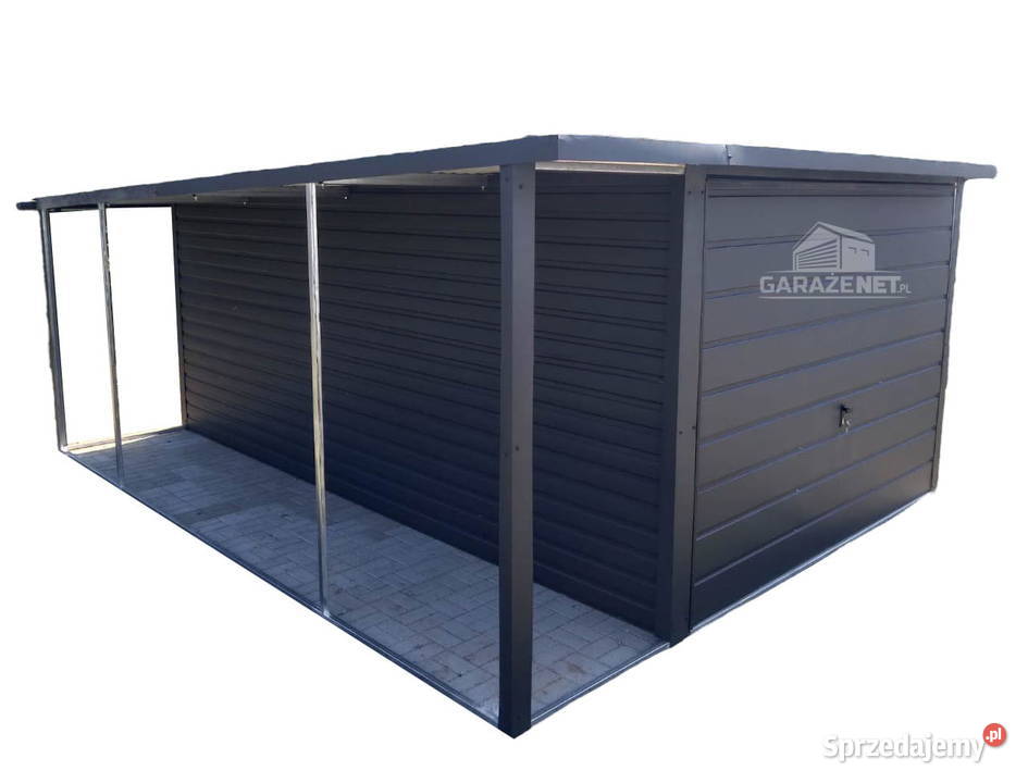 GARAŻ BLASZANY 3m x 5m WIATA 1M SPAD TYŁ BRAMA Domki narzędziowe Łapanów