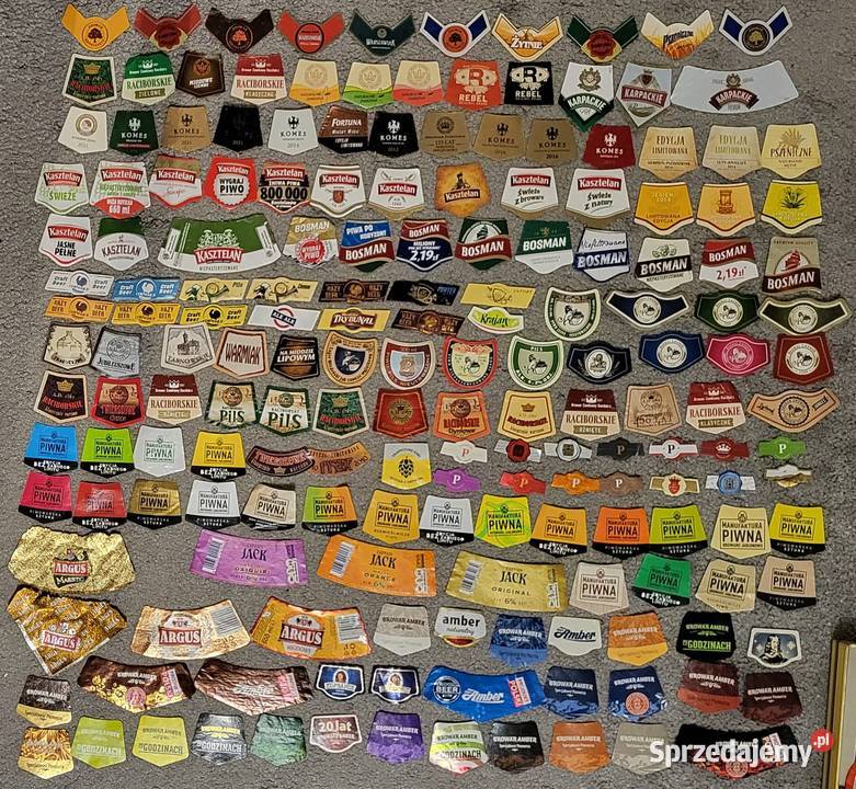 Etykietki piwne zestaw 400 etykiet piwnych mazowieckie Ząbki