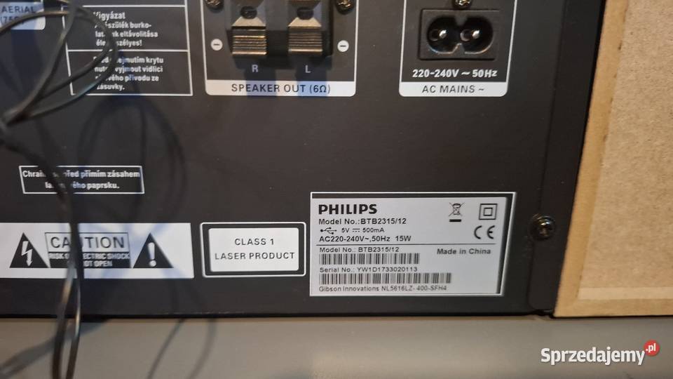 Philips BTB231512 wieża mini HiFi kolumny pilot