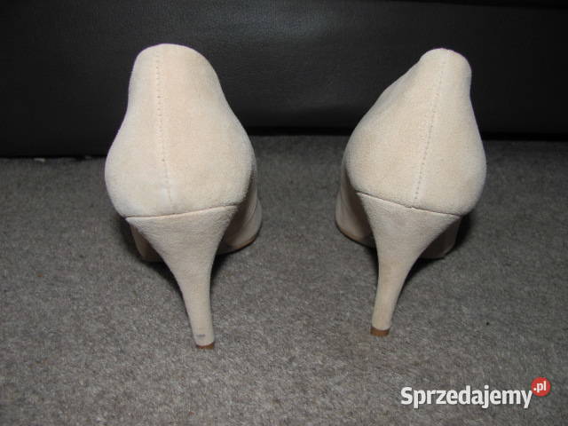 Szpilki MANGO beżowy nude Zamsz Skóra nat 40 skóra Warszawa