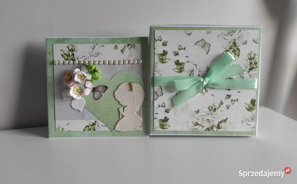 Kartka ręcznie robiona na Komunię Świętą z Rękodzieło