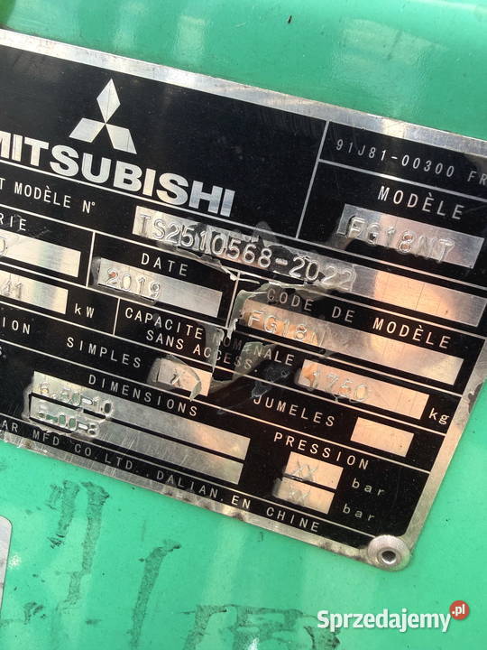 wózek widłowy MITSUBISHI FG18NT 470m Triplex Mitsubishi Działoszyn