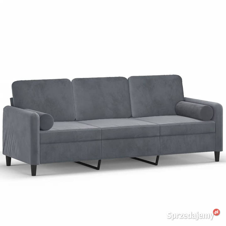 3osobowa sofa z poduszkami ciemnoszara 180 mazowieckie