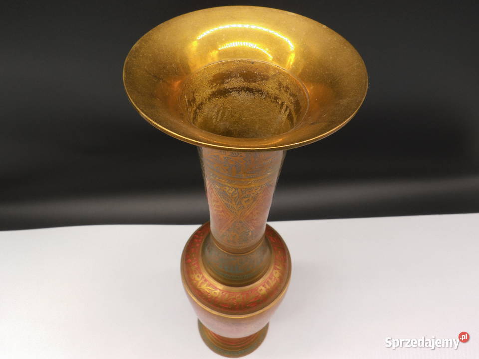Mosiężny wazon indyjski bogato zdobiony Raszków