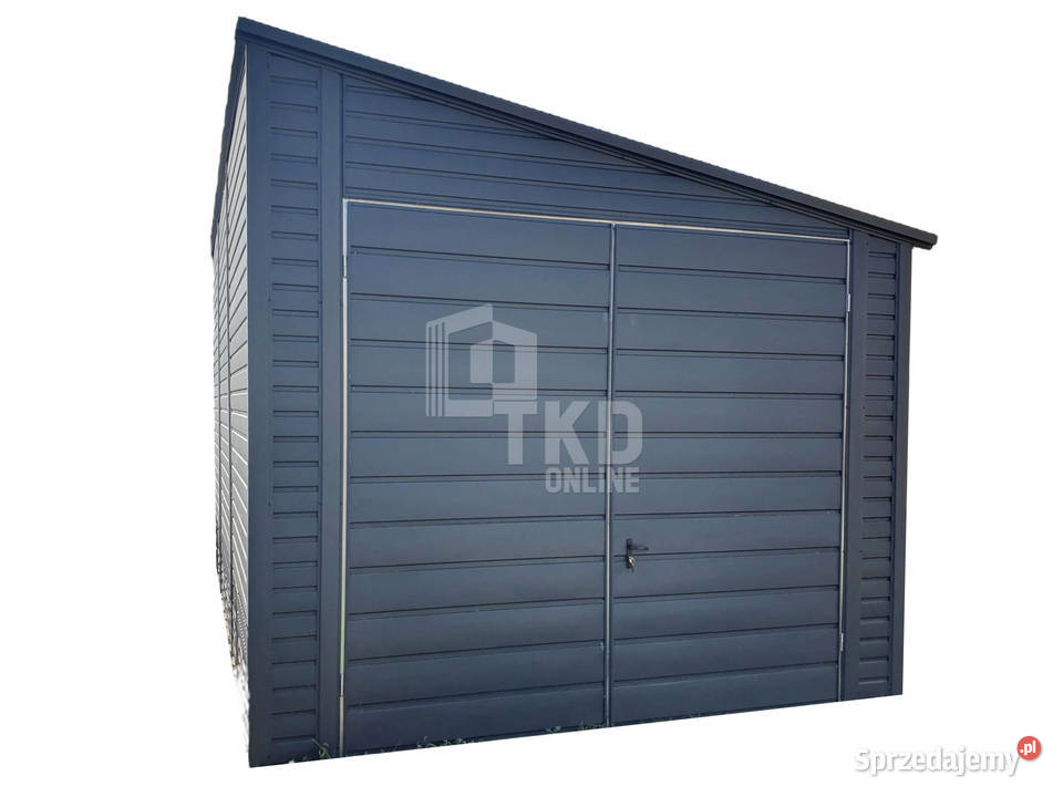 Garaż Blaszany 3,5x5 Brama - drzwi - Antracyt TKD80