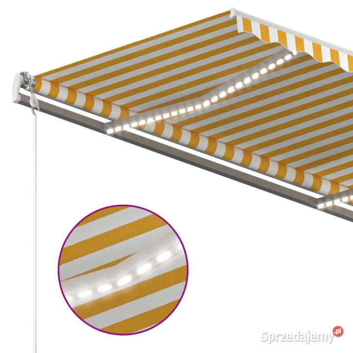 Ręcznie zwijana markiza z LED 4x35 m żółtobiała mazowieckie