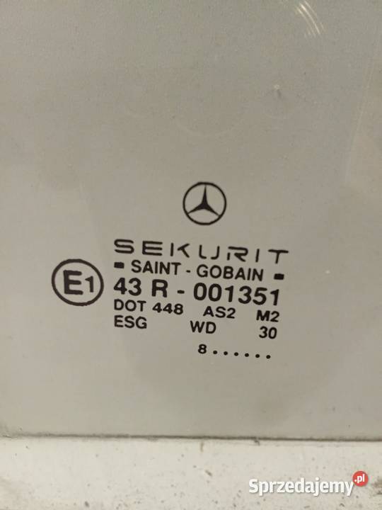Szyba Drzwi Lewa Tylna Mercedes Aclass W168 97 osobowe Boczne (drzwi) wielkopolskie Bralin