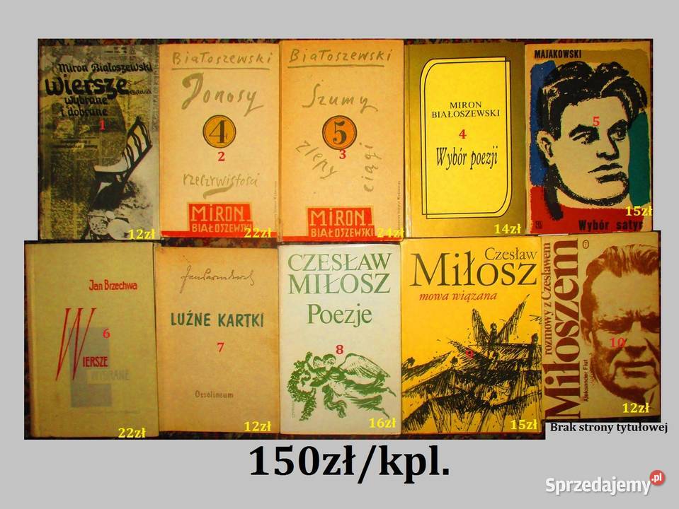 Miłosz Białoszewski Majakowski Brzechwa Lechoń Łódź sprzedam