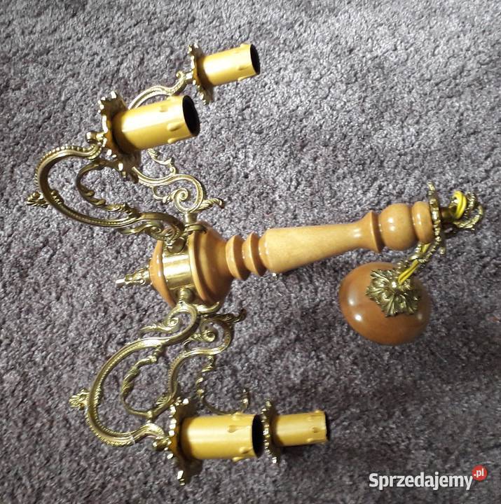 Stary pięcioramienny żyrandol mosiądz Warszawa sprzedam