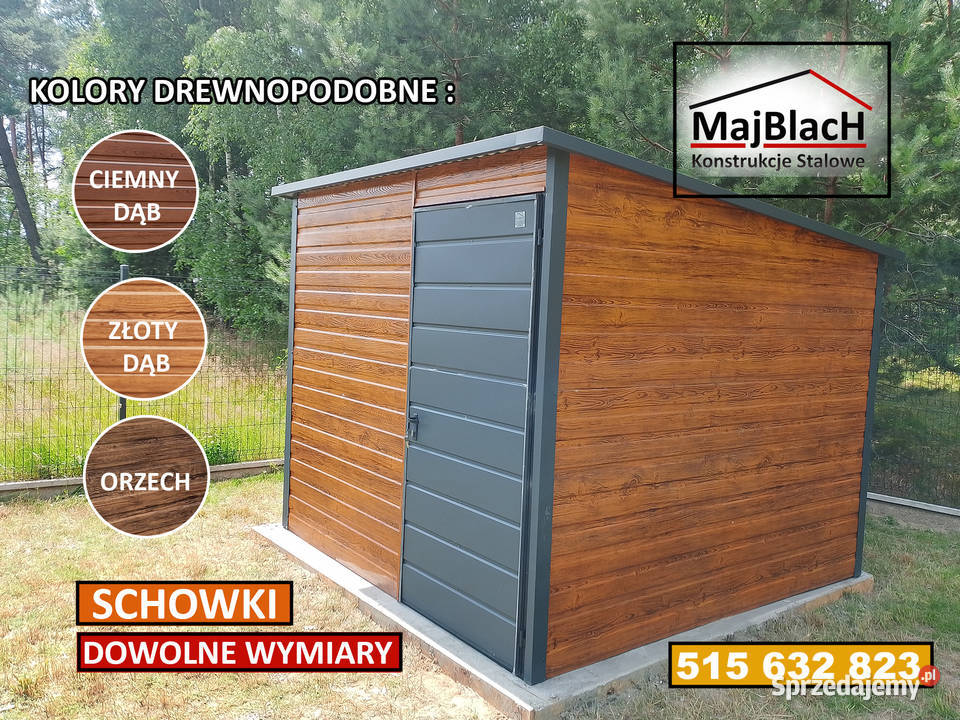 Garaż Blaszany Drewnopodobny 3x5 BLASZAK Garaże 293zł/m2 Ełk